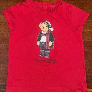 Ralph Lauren Kids Red Polo Bear Graphic Tee